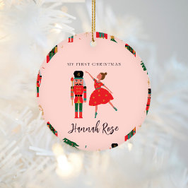 Nutcracker Baby Girl My First Christmas Keramik Ornament