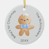 Nutcracker Baby's 1. Weihnachtskeks Foto Keramik Ornament (Vorne)