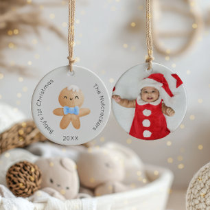 Nutcracker Baby's 1. Weihnachtskeks Foto Keramik Ornament