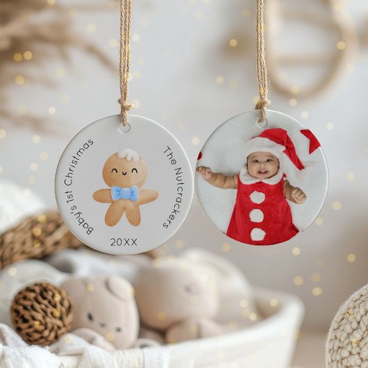 Nutcracker Baby's 1. Weihnachtskeks Foto Keramik Ornament
