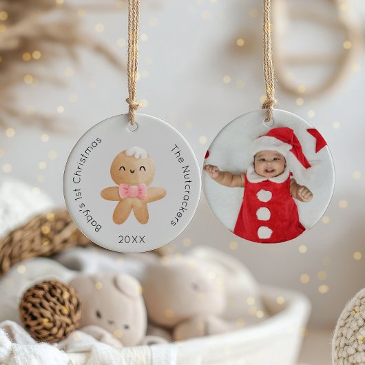 Nutcracker Baby's 1. Weihnachtskeks Foto Keramik Ornament
