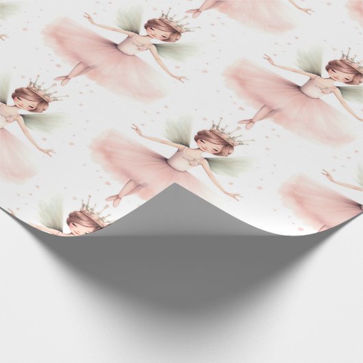 Nutcracker Ballerina Ballerina Pink Minze Geschenkpapier (Ecke)
