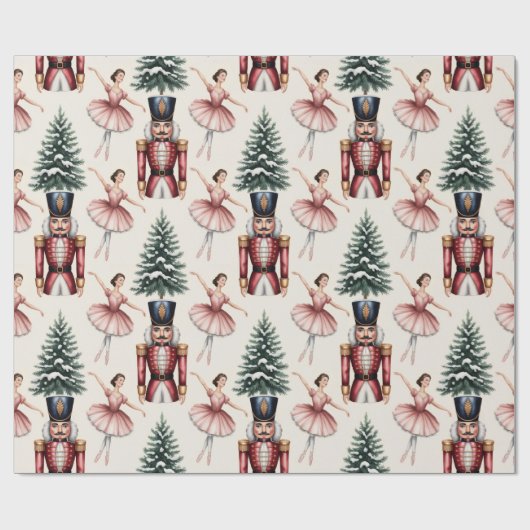 Nutcracker Ballerina ballet dancer christmas tree Geschenkpapier (Flach)