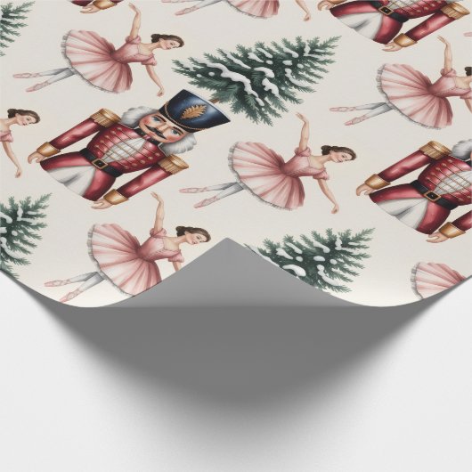 Nutcracker Ballerina ballet dancer christmas tree Geschenkpapier (Ecke)