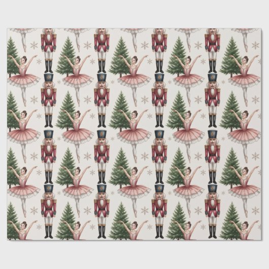 Nutcracker Ballerina ballet dancer christmas tree  Geschenkpapier (Flach)