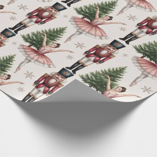 Nutcracker Ballerina ballet dancer christmas tree Geschenkpapier (Ecke)