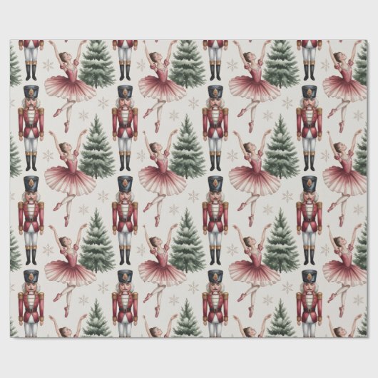 Nutcracker Ballerina ballet dancer christmas tree  Geschenkpapier (Flach)