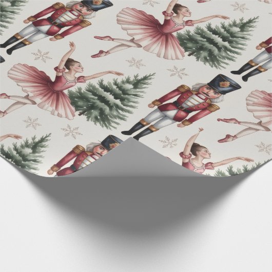 Nutcracker Ballerina ballet dancer christmas tree Geschenkpapier (Ecke)