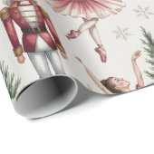 Nutcracker Ballerina ballet dancer christmas tree  Geschenkpapier (Rolleneckpunkt)