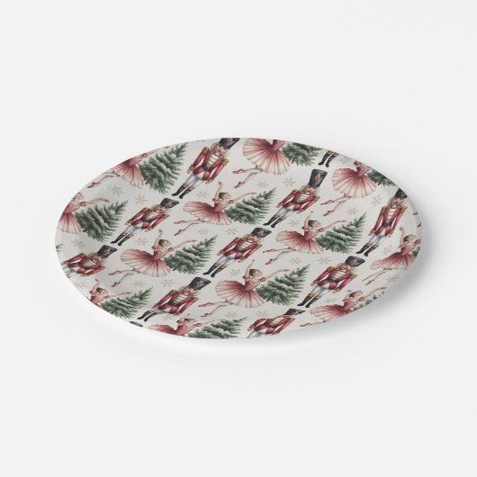 Nutcracker Ballerina ballet dancer christmas tree  Pappteller (Schrägansicht)