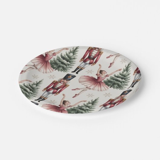 Nutcracker Ballerina ballet dancer christmas tree  Pappteller (Schrägansicht)