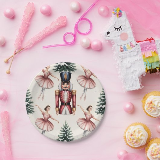 Nutcracker Ballerina ballet dancer christmas tree Pappteller (Party)