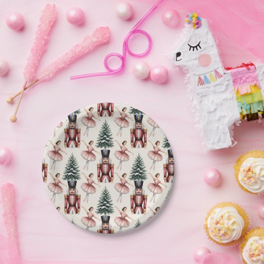 Nutcracker Ballerina ballet dancer christmas tree Pappteller (Party)