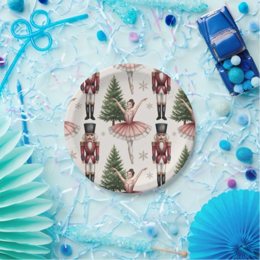 Nutcracker Ballerina ballet dancer christmas tree Pappteller (Party)