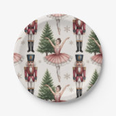 Nutcracker Ballerina ballet dancer christmas tree Pappteller (Vorderseite)