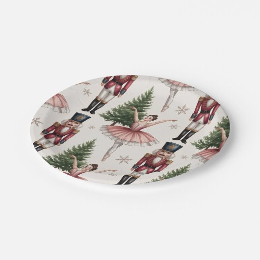 Nutcracker Ballerina ballet dancer christmas tree  Pappteller (Schrägansicht)