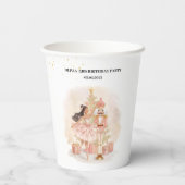 Nutcracker Ballerina Birthday Pink & Gold Pappbecher (Rückseite)