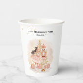 Nutcracker Ballerina Birthday Pink & Gold Pappbecher (Vorderseite)