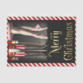 Nutcracker & Ballerina Black Gold Frohe Weihnachte Seidenpapier (Vorderseite)