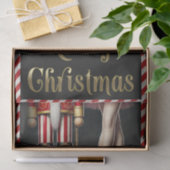 Nutcracker & Ballerina Black Gold Frohe Weihnachte Seidenpapier (Geschenk)