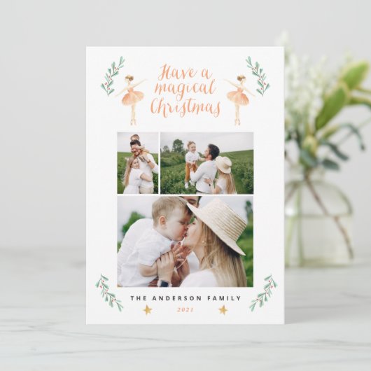 Nutcracker Ballerina botanische 3 Foto Weihnachten (Stehend Vorderseite)