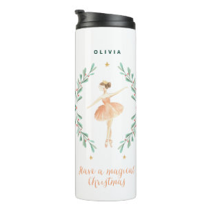 Nutcracker Ballerina botanische niedliche Weihnach Thermosbecher