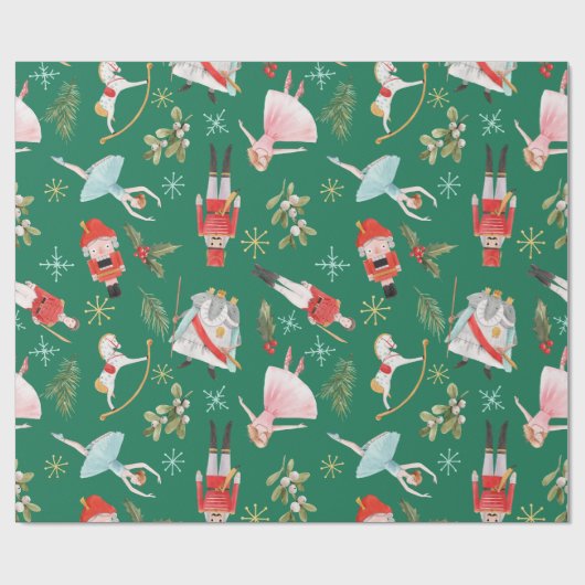 Nutcracker Ballerina Christmas Geschenkpapier (Flach)