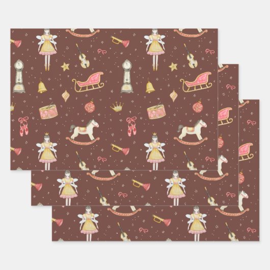 Nutcracker Ballerina Christmas Geschenkpapier Set (Set)