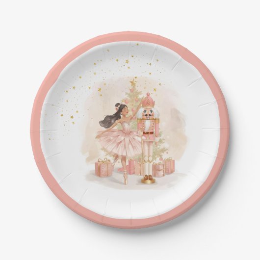 Nutcracker Ballerina Christmas Pappteller (Vorderseite)