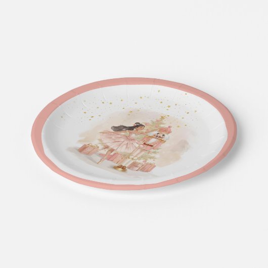 Nutcracker Ballerina Christmas Pappteller (Schrägansicht)