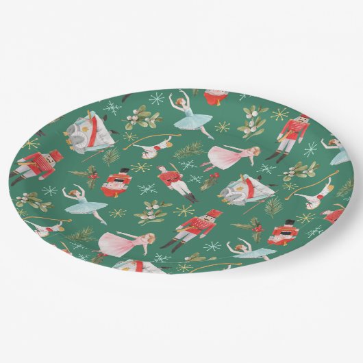 Nutcracker Ballerina Christmas Pappteller (Schrägansicht)