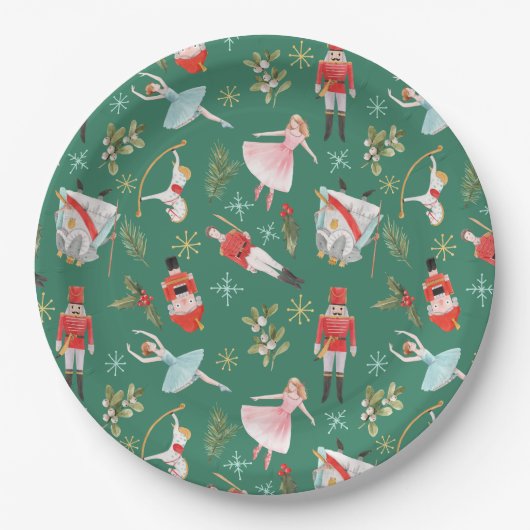 Nutcracker Ballerina Christmas Pappteller (Vorderseite)