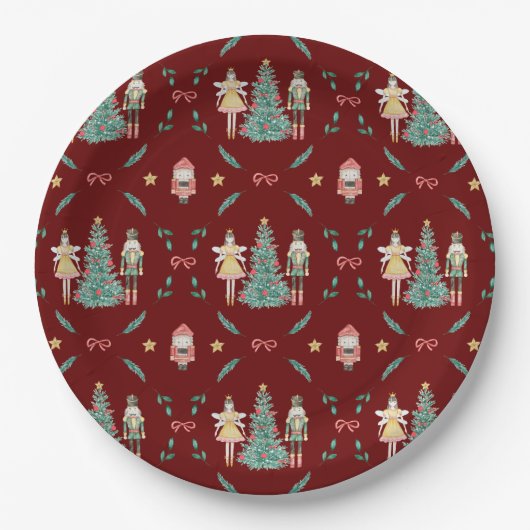 Nutcracker Ballerina Christmas Pappteller (Vorderseite)