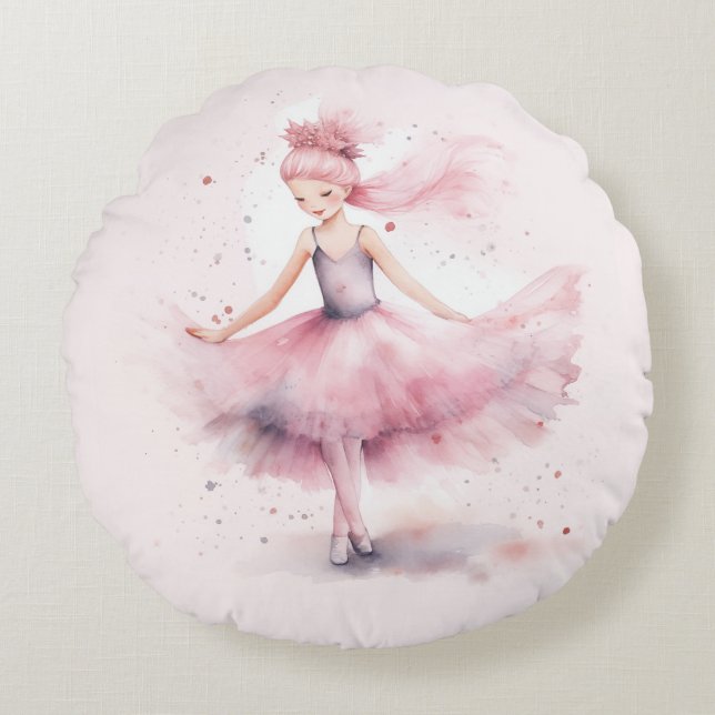 Nutcracker Ballerina Christmas Rundes Kissen (Vorderseite)