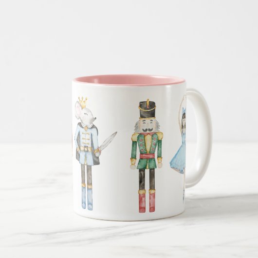 Nutcracker Ballerina Einzigartiges Pastel Weihnach Zweifarbige Tasse (VorderseiteRechts)