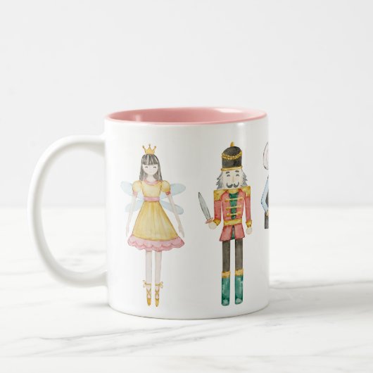 Nutcracker Ballerina Einzigartiges Pastel Weihnach Zweifarbige Tasse (Links)