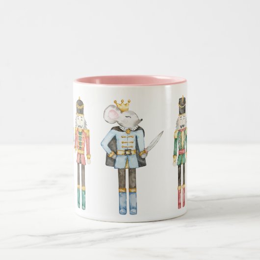 Nutcracker Ballerina Einzigartiges Pastel Weihnach Zweifarbige Tasse (Mittel)