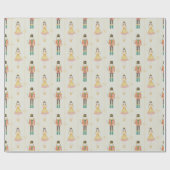 Nutcracker Ballerina Gold Weihnachten Geschenkpapier (Flach)
