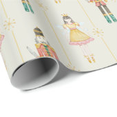 Nutcracker Ballerina Gold Weihnachten Geschenkpapier (Rolleneckpunkt)