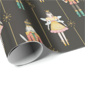 Nutcracker Ballerina Gold Weihnachten Geschenkpapier (Rolleneckpunkt)