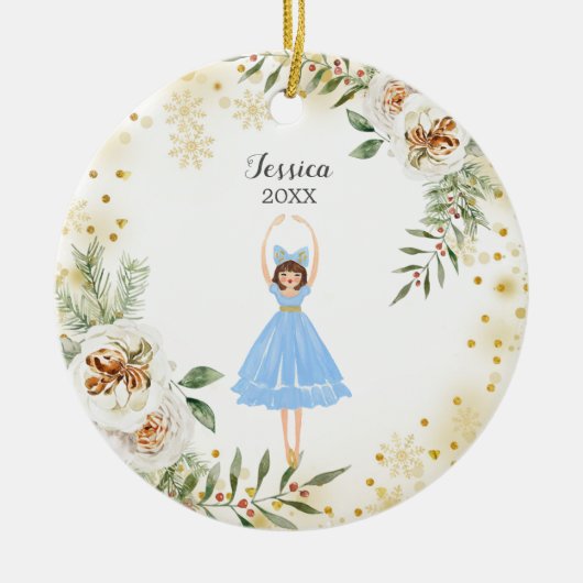 Nutcracker Ballerina Keramik Ornament (Vorne)