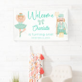 Nutcracker Ballerina Mint Birthday Welcome Banner (Insitu)