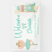 Nutcracker Ballerina Mint Birthday Welcome Banner (Vertikal)