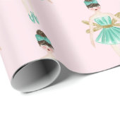 Nutcracker Ballerina, Minze & Blush Geschenkpapier (Rolleneckpunkt)