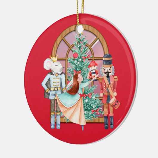 Nutcracker Ballerina Mouse King Christmas Red Keramik Ornament (Links)