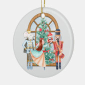 Nutcracker Ballerina Mouse King Weihnachtsrunde Keramik Ornament (Links)