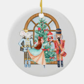 Nutcracker Ballerina Mouse King Weihnachtsrunde Keramik Ornament (Hinten)