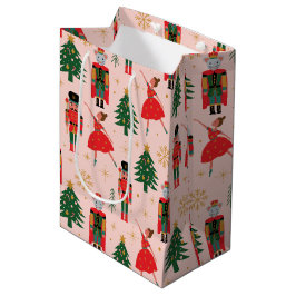 Nutcracker & Ballerina Niedlich Pink Weihnachten Mittlere Geschenktüte