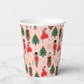 Nutcracker & Ballerina Niedlich Pink Weihnachten Pappbecher (Rückseite)