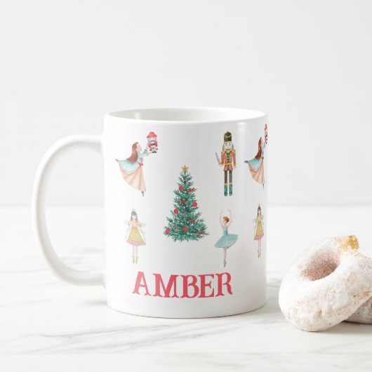 Nutcracker & Ballerina Niedliche Weihnachten Kaffeetasse (Mit Donut)